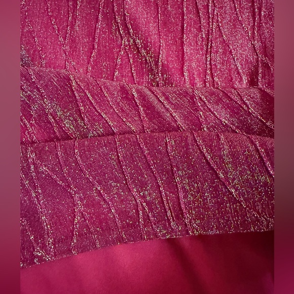 Vintage NWT Jessica McClintock x Gunne Sax Pink Metallic Strapless Gown size 5 - Picture 7 of 15